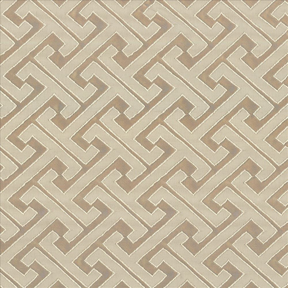 Edo Fret Fawn by Kasmir Designer Fabric See sample 100% Polyester
 CHINA 60,000 Wyzenbeek Double Rubs </p><p>Repeat: Horizontal: 2 2/8 inches and Vertical: 2 inches 57 - Swanky Fabrics -