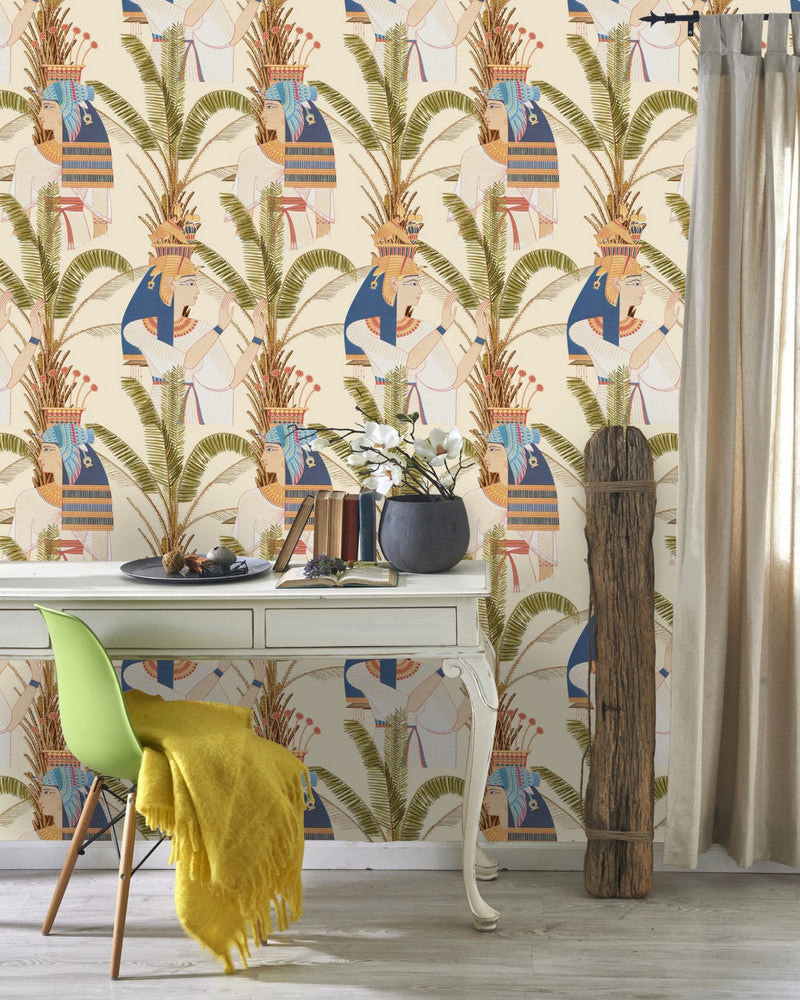 Egyptian Queens by Mind the Gap Designer Wallpaper PREMIUM DESIGNER WALLPAPER COLLECTION Non-woven Made in Europe Paste the wall 3 rolls x 20.5 x 3.25 yards - Swanky Fabrics -