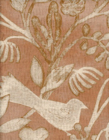 Enchanted Cinnamon by Roth & Tompkins Fabric - 50% Cotton, 35%, Viscose, 15% Linen - India - 0-15,000 double rubs - V: 52  H: 25.25 - 54" - Fabric Carolina -