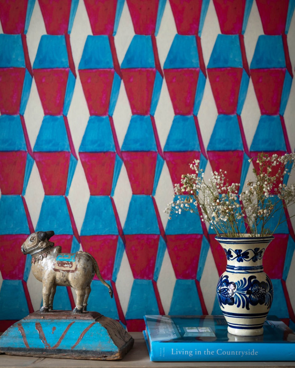 ENDLESS Celestial Wallpaper (WP20910) by Mind The Gap | WP20910 | TRANSYLVANIAN RHAPSODY | 1 roll x 52 x 900 cm / 20.47 x 354.33 in | 0.52m / 20.5in | 9m / 354in | 4.68sqm / 50sq ft | L80cm / L31.4in | Taupe, Blue, Red | Non-woven Textured | Paste the wall | 1 roll in a box | Fabric Carolina | https://www.fabriccarolina.com/