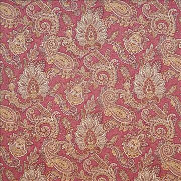 Ephraim Paisley Cerise by Kasmir Designer Fabric 1402 89% Cotton 11% Rayon USA 15,000 Wyzenbeek Double Rubs H: 27 inches, V: 25 2/8 inches 54 - Swanky Fabrics - Kasmir