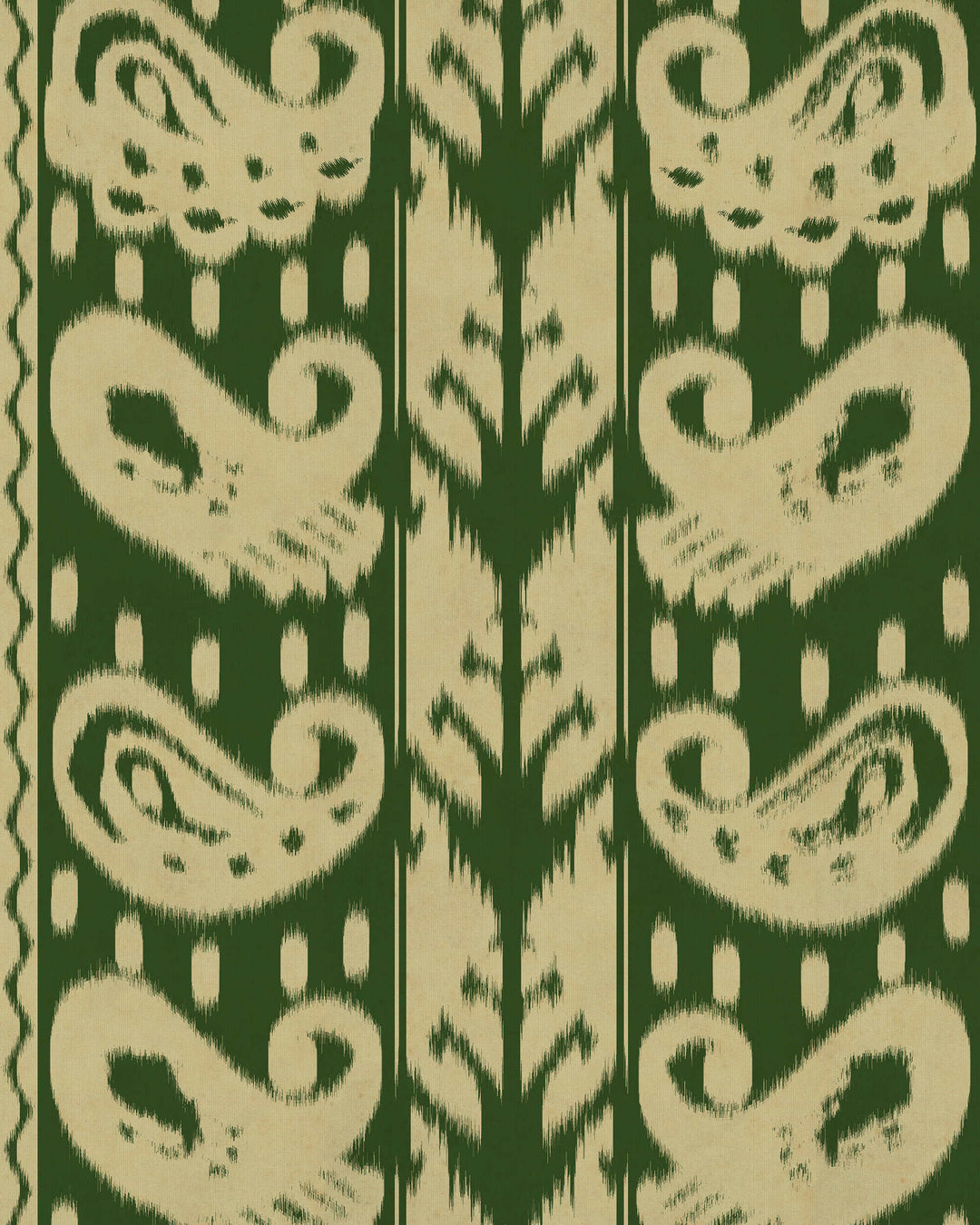 ERZSEBET Dill Wallpaper (WP30290) by Mind The Gap | WP30290 | TRANSYLVANIAN RHAPSODY | 1 roll x 52 x 1000 cm / 20.5 x 393.7in | 0.52m / 20.5in | 10m / 393.7in | 5.20sqm / 55.9sq ft | L70xm / L27.5in | Taupe, Green | Non-woven Satin | Paste the wall | 1 roll in a box | Fabric Carolina | https://www.fabriccarolina.com/