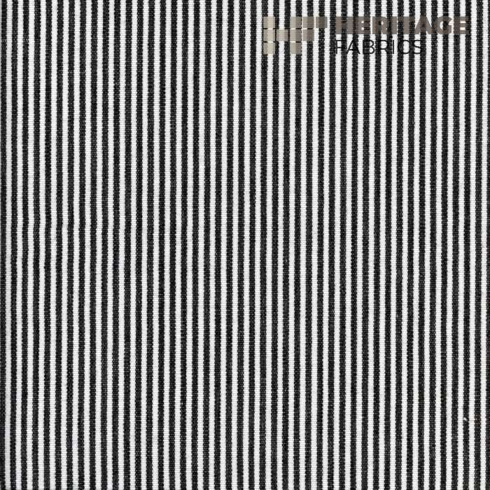 Essex Black/White by Heritage Designer Fabric - 100% Cotton India 9,000 Horizontal: 0.25" and Vertical: N/A 54" - Swanky Fabrics -