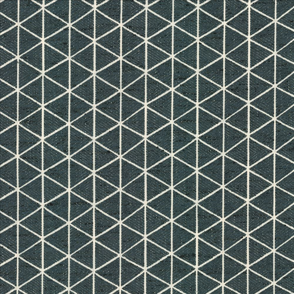 Esteemed Denim  by Kasmir Designer Fabric 1474 66% Polyester 34% Cotton  INDIA  </p><p>Repeat: Horizontal: 2 6/8 inches and Vertical: 1 6/8 inches 54  - Swanky Fabrics -