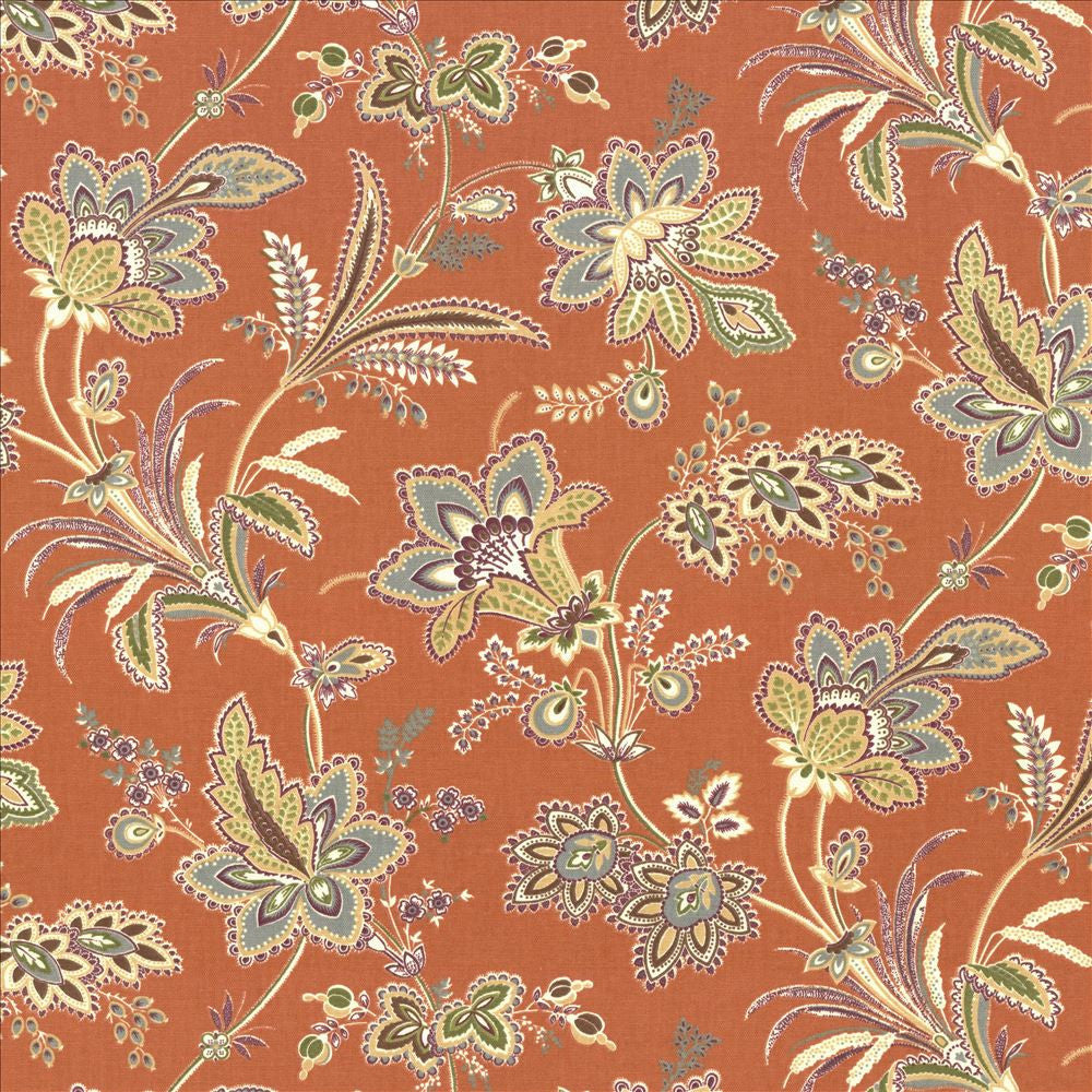 Evanston Terracotta by Kasmir Designer Fabric See sample 100% Cotton
 USA 15,000 Wyzenbeek Double Rubs </p><p>Repeat: Horizontal: 27 4/8 inches and Vertical: 18 inches 54 - Swanky Fabrics -