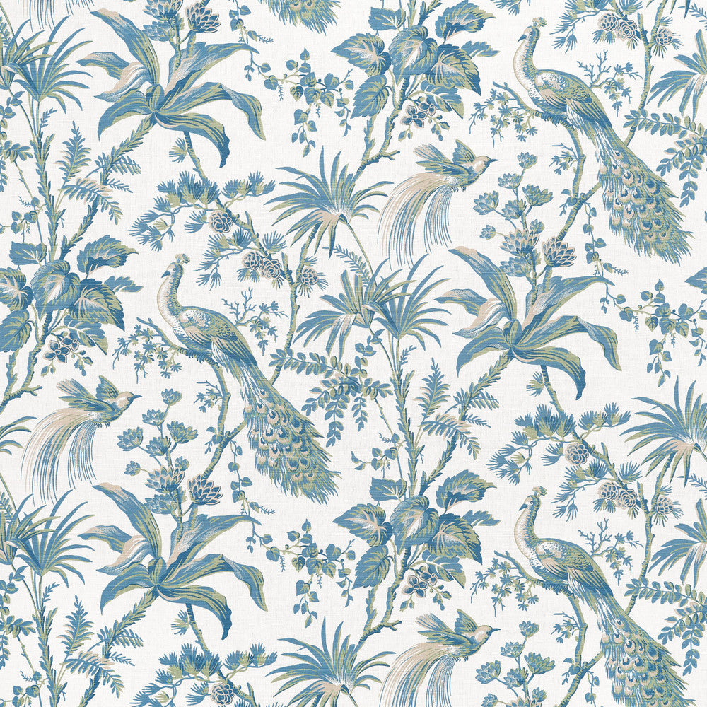 Peacock Toile Blue and Green AF57830 by Anna French Fabric Anna French Fabric Peacock Toile Blue and Green AF57830Fabric Bristol </p><p>Repeat: V: 35.50" (90.17 cm) 54.00" (137.16 cm) - Fabric Carolina -