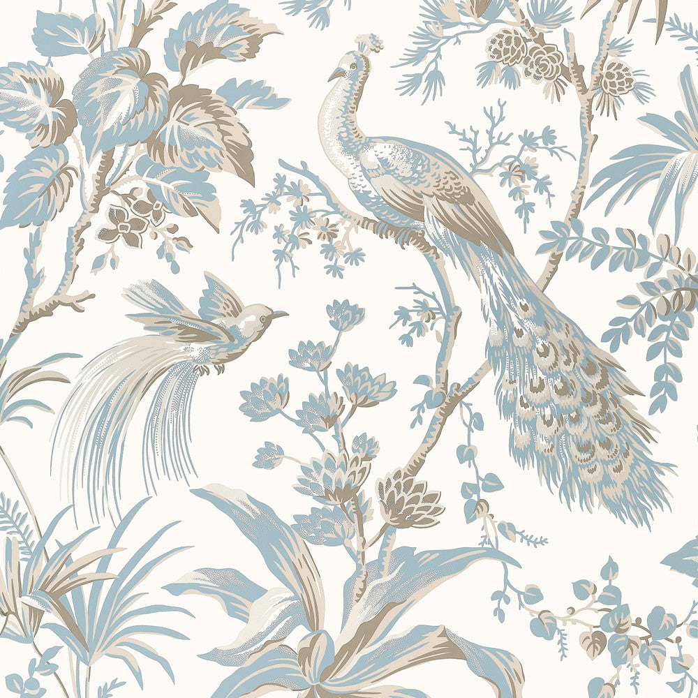 Peacock Toile Soft Blue and Beige AT57828 by Anna French Wallpaper Anna French Wallpaper Peacock Toile Soft Blue and Beige AT57828Wallpaper Bristol </p><p>Repeat: V: 36.00"(91.44 cm) 27.00"(68.58 cm) - Fabric Carolina -