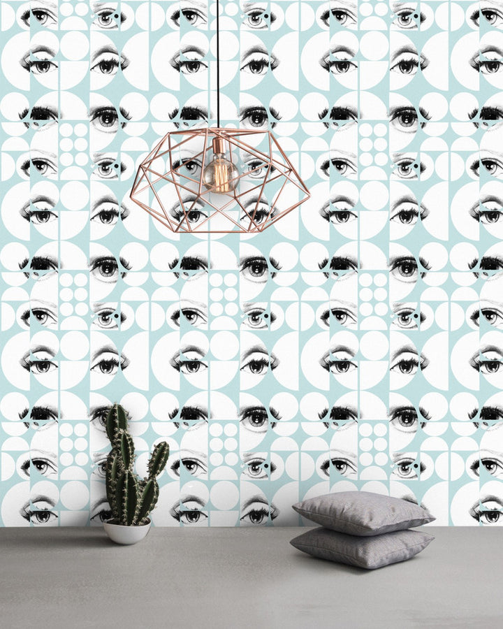 Eyes And Circles Tapet Premium by Mind the Gap Designer Wallpaper WALLPAPER DESIGNER COLLECTION Non-woven Made in Europe Paste the wall 3 rolls x 20.5 x 3.25 yards - Swanky Fabrics -
