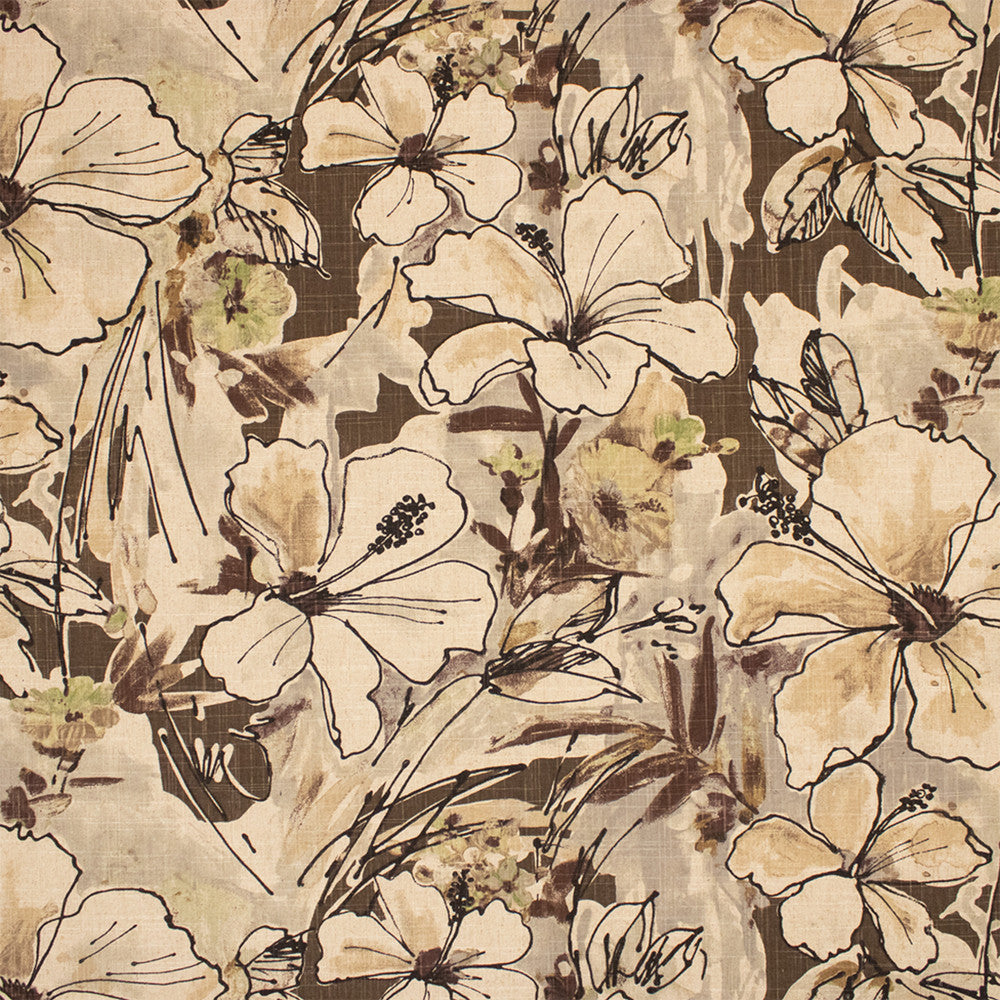 F6209 Chocolate by Greenhouse Designer Fabric - 70% Cotton, 30% Linen China 15000 27.5" H, 24" V 54" - Swanky Fabrics -