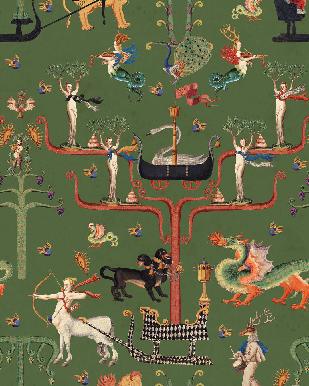 Fairies And Dragons Fir wallpaper by Mind the Gap (WP20898), swatch
