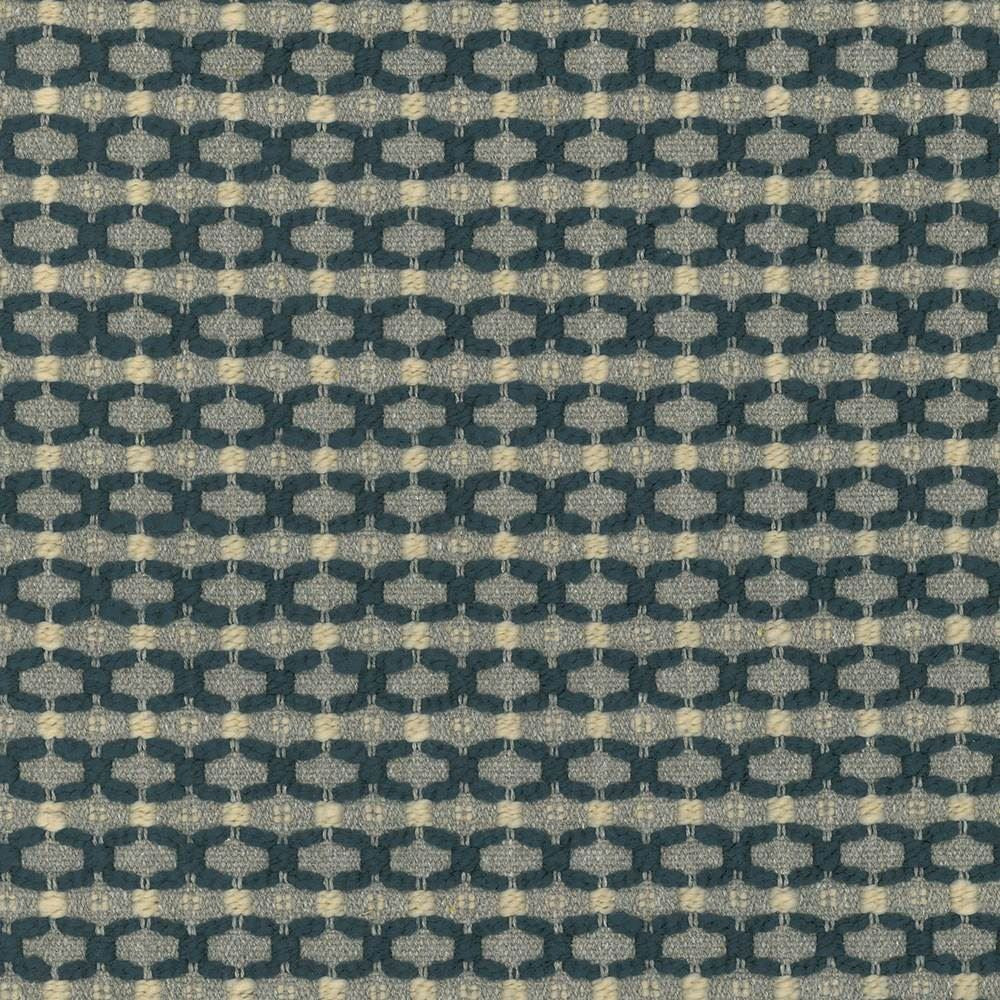 Falkirk Trellis Prussian  by Kasmir Designer Fabric 1441 89% Cotton
6% Polyester
4% Acrylic
1% Nylon
 USA 9,000 Wyzenbeek Double Rubs Horizontal: 1 inches and Vertical: 1 inches 54  - Swanky Fabrics -