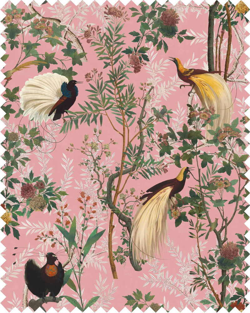 Mind The Gap Fabric ROYAL GARDEN Pink Velvet (FB00030) | FB00030 | THE TRANSYLVANIAN MANOR | Brown, Green, Pink, Taupe | Fabric Carolina | https://www.fabriccarolina.com/