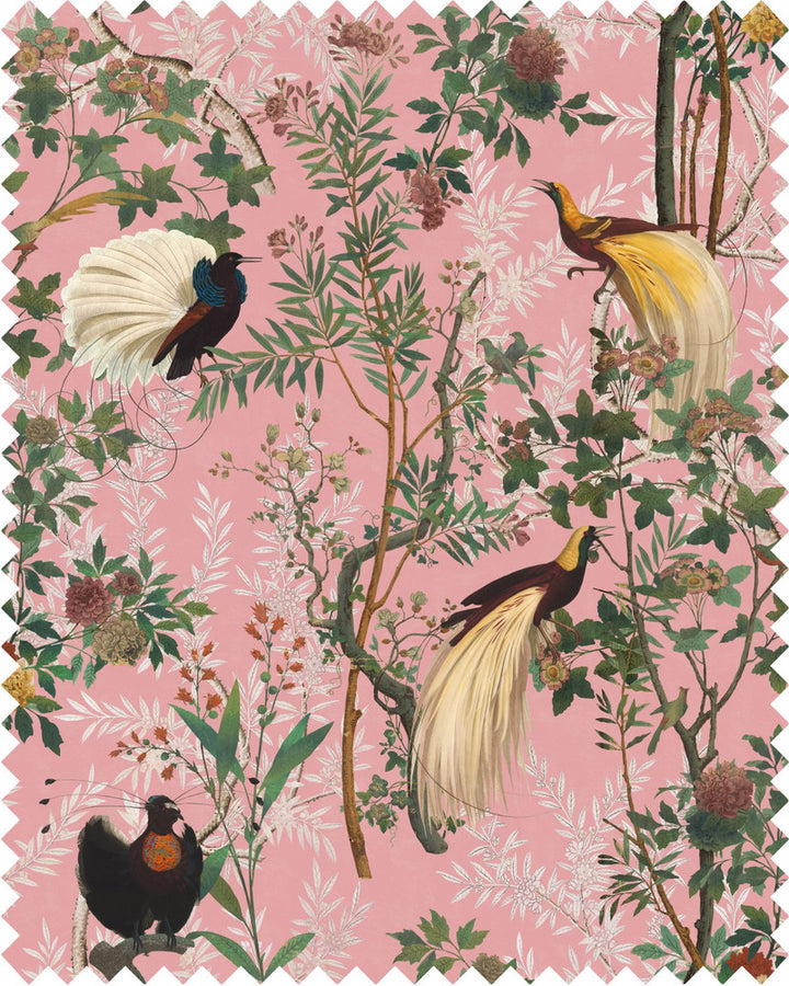 Mind The Gap Fabric ROYAL GARDEN Pink Velvet (FB00030) | FB00030 | THE TRANSYLVANIAN MANOR | Brown, Green, Pink, Taupe | Fabric Carolina | https://www.fabriccarolina.com/