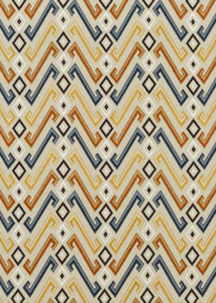 Jazz Indigo/Spice by Mulberry Designer Fabric