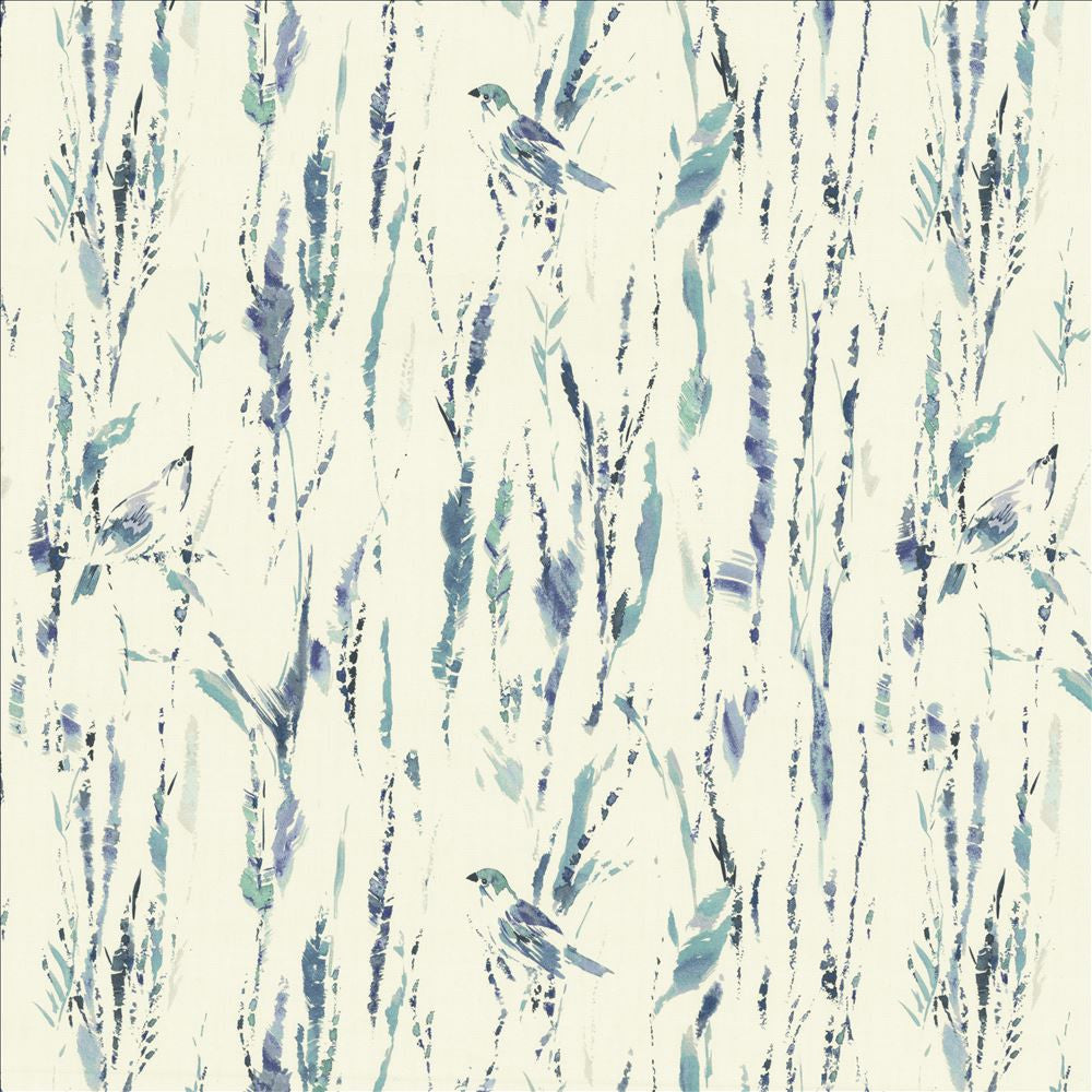 Feathers Blue by Kasmir Designer Fabric 5154 100% Cotton
 SPAIN </p><p>Repeat: Horizontal: 27 inches and Vertical: 25 2/8 inches 54 - Swanky Fabrics -