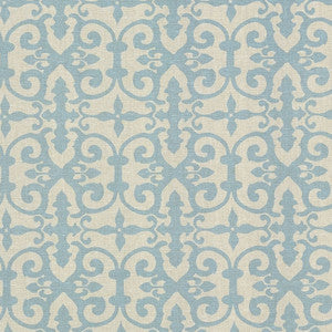 Ferne Park Blue Fern001 by Schumacher Designer Fabric