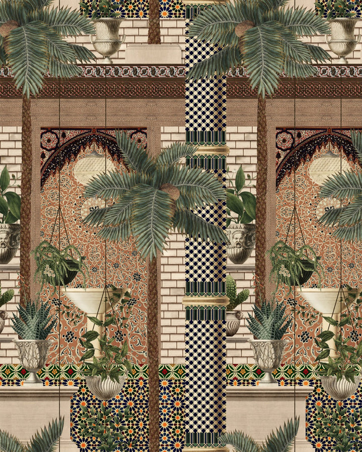 Mind The Gap Wallpaper FEZ MEDINA Wallpaper (WP20753) | WP20753 | TALES OF MAGHREB | 3 rolls x 20.5 x 118.1 in | 0.52m / 20.5in | 3m / 118in | 4.68mp | 300cm / 118in | Brown, Green, Orange, Taupe | Textured Matte | Paste the wall | 3-rolls in a box | Fabric Carolina | https://www.fabriccarolina.com/
