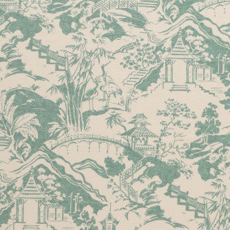 Mandarin Seafoam by Mitchell Designer Fabric #1906 100% Cotton Spain </p><p>Repeat: Horizontal: 13.5 and Vertical: 27 54 - Swanky Fabrics -
