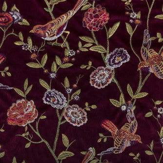 Birdland Red by Mitchell Designer Fabric #2007 70% Polyester,30% Rayon China </p><p>Repeat: Horizontal: 17.25 and Vertical: 15.75 54 - Swanky Fabrics -