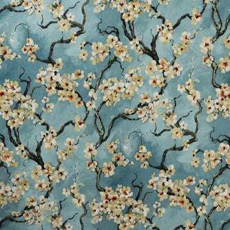 Shangri La Azure by Mitchell Designer Fabric #2106 100% Polyester Imported </p><p>Repeat: Horizontal: 27.38 and Vertical: 25.25 54.5 - Swanky Fabrics -