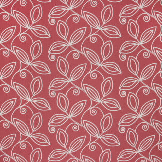 Lovely Leaf Coral by Carole Designer Fabric Summer Garden 100% Polyester India N/A Horizontal: 18" and Vertical: 9 1/2" 54" - Swanky Fabrics -