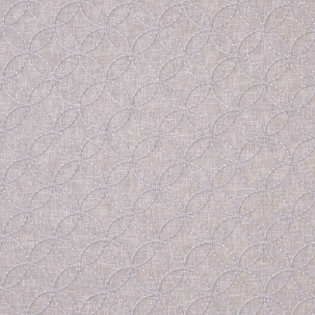 Circle Back Platinum by Carole Designer Fabric White Smoke 70% Polyester, 30% Cotton India N/A </p><p>Repeat: 3" V, 3" H 51.5" - Swanky Fabrics -