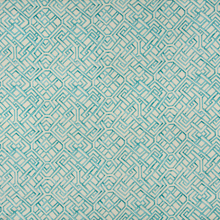 Walk Away Teal by Carole Designer Fabric Misty Glen 100% Cotton India 13 1/4" V, 13 1/2" H 55 1/2"" - Swanky Fabrics -