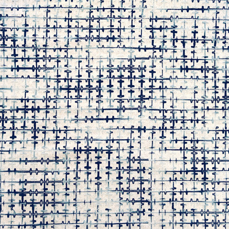 Crossroads Ocean by Carole Designer Fabric Go West Base: 90% Linen, 10% Cotton Embr: 100% Acrylic N/A 2" V, 2" H 54*" - Swanky Fabrics -