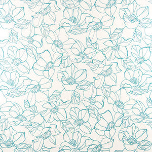 Flower Stencil Aqua by Carole Designer Fabric