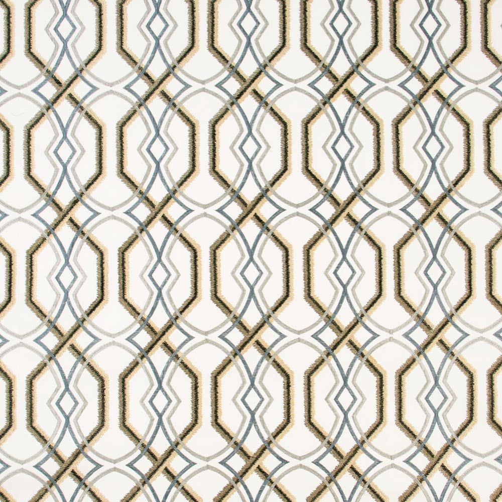 Rivers Connect Pewter by Carole Designer Fabric Onyx & Ivory 63% Cotton, 31% Viscose, 6% Spun Polyester- Softened India N/A Horizontal: 575 and Vertical: 155 52 - Swanky Fabrics -