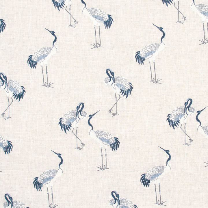 Heron River by Carole Designer Fabric Bluebird 86% Polyester, 9% Rayon, 5% Linen China Passes 73,000 Double Rubs Wyzenbeek Horizontal: 13.5 and Vertical: 15.5 54 - Swanky Fabrics -