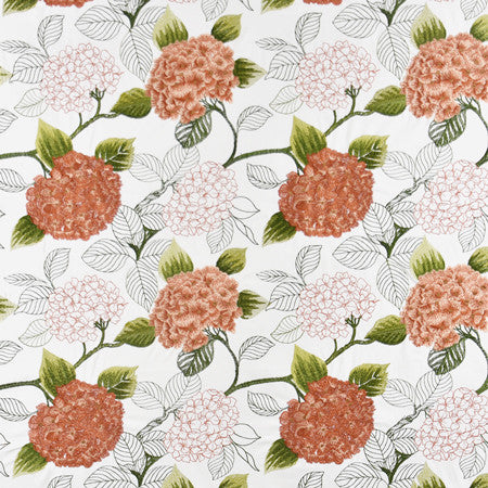 Hydrangea Park Sunrise by Carole Designer Fabric Muse 70% Cotton, 30% Viscose India 15 3/4" V, 17" H 50" - Swanky Fabrics -