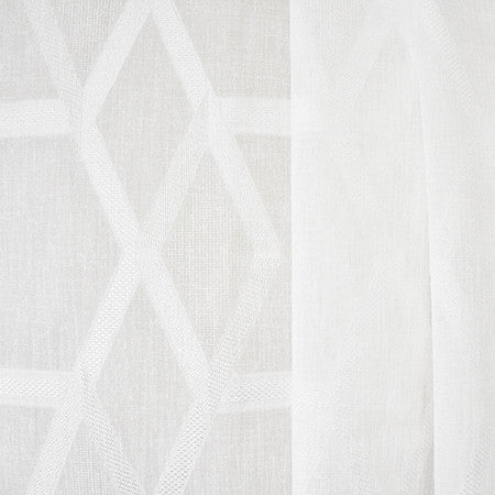 Flip Over White by Carole Designer Fabric Sheer Luxury 100% Polyester TURKEY N/A 5 7/8" V, 15 1/8" H 118" - Swanky Fabrics -