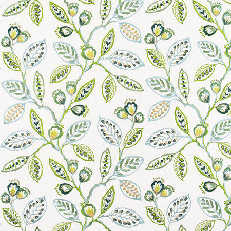 One Voice Spa by Carole Designer Fabric Jade 69% Cotton, 31% Polyester India N/A 18 7/8" V, 17" H 51" - Swanky Fabrics -