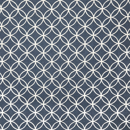 Instant Connection Denim by Carole Designer Fabric Blue Crush 100% Polyester India 4 1/2" V, 4 1/2" H 53"" - Swanky Fabrics -