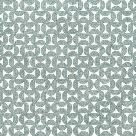 Spin Master Chambray by Carole Designer Fabric Misty Glen Base: 52% Polyester, 48% Cotton Embr: 60% Polyester, 25% Cotton, 15% Linen India 4 5/8" V, 4 1/2" H 54"" - Swanky Fabrics -