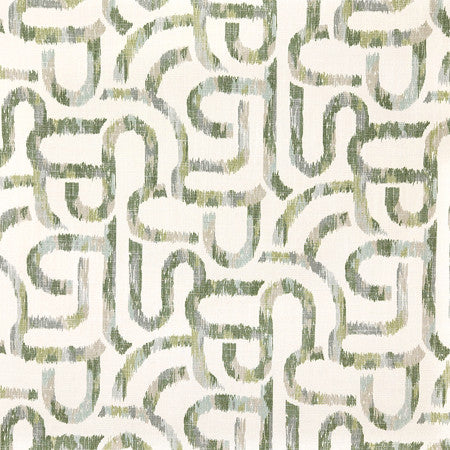 Busy Schedule Celadon by Carole Designer Fabric Misty Glen 36% Polyester, 26% Cotton, 22% Viscose, 16% Linen China 27" V, 13" H HD 55"" - Swanky Fabrics -