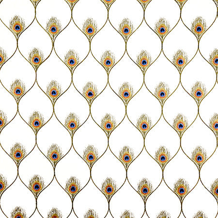 A Little Different Ivory by Carole Designer Fabric Hidden Treasure Base: 70% Cotton, 25% Poly, 5% Linen Embr: 100% Rayon India 7 1/2" V, 4 1/4" H 53" - Swanky Fabrics -