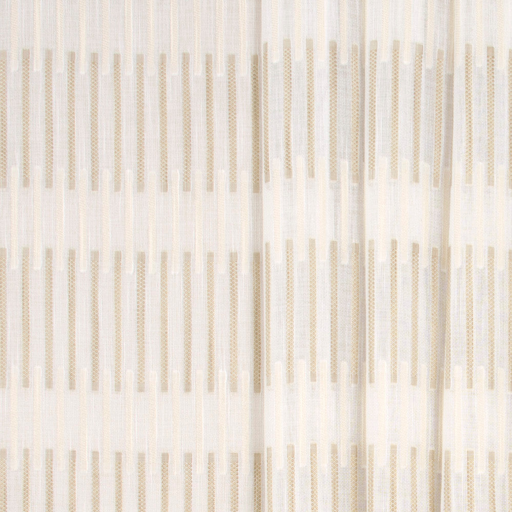 Roped Around Latte by Carole Designer Fabric Sheer Marvel 100% Polyester TURKEY N/A Horizontal: 875 and Vertical: 75 118 - Swanky Fabrics -