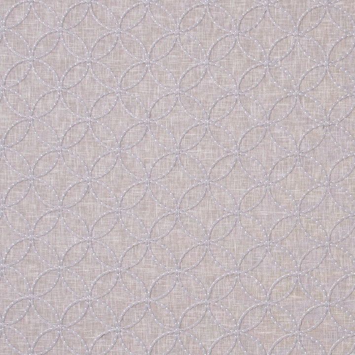Circle Back Platinum by Carole Designer Fabric White Smoke 70% Polyester, 30% Cotton India N/A Horizontal: 3 and Vertical: 3 51.5 - Swanky Fabrics -
