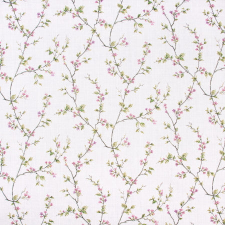 Budding Vine Lilac by Carole Designer Fabric VIBRANCE 90% Cotton, 10% Linen Pakistan Passes 15,000 Double Rubs Wyzenbeek 18" V, 18" H HD 58" - Swanky Fabrics -