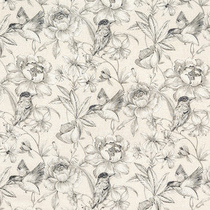 Hidden Bird Graphite by Carole Designer Fabric