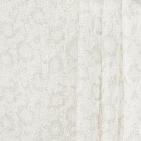 Cottage Roses Flax by Carole Designer Fabric Perfect Balance 100% Linen India 7 1/4" V, 6" H 54" - Swanky Fabrics -
