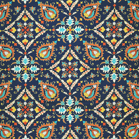 Faux Show Regatta by Carole Designer Fabric First Impressions 100% Cotton India 25 1/4" V, 13 1/2" H HD 54" - Swanky Fabrics -