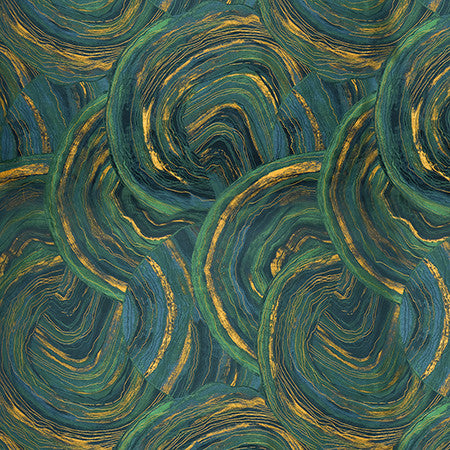 Full Of Action Peacock by Carole Designer Fabric State Of The Art 52% Viscose, 25% Polyester, 23% Rayon CHINA N/A 39" V, 29" H 54" - Swanky Fabrics -
