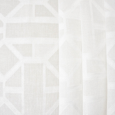 Into View White by Carole Designer Fabric Sheer Luxury 100% Polyester TURKEY N/A 5 7/8" V, 15 1/8" H 118" - Swanky Fabrics -