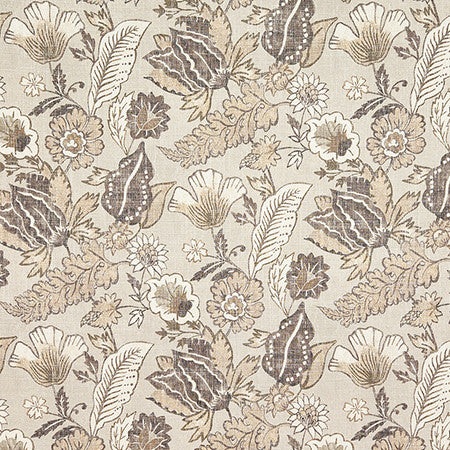 Lomilomi Pecan by Carole Designer Fabric First Impressions 36% Polyester, 26% Cotton, 22% Viscose, 16% Linen China 27" V, 13 1/2" H HD 55" - Swanky Fabrics -