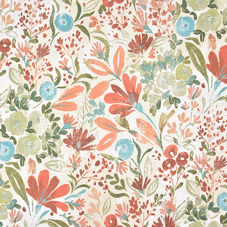 Country Heaven Red by Carole Designer Fabric Harvest 51% Linen, 49% Cotton-Washed Uk 35 1/2" V, 27" HD 52.38" - Swanky Fabrics -