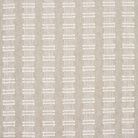 Over The Tracks Linen by Carole Designer Fabric Artisan Base: 81% Cotton, 19% Poly. Embr: 100% Cotton INDIA N/A 2.13" V, 4" H 54.75" - Swanky Fabrics -