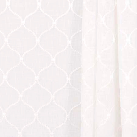 Rollover Ivory by Carole Designer Fabric Sheer Intrigue 100% Polyester India N/A Horizontal: 4" and Vertical: 4 3/8"V 51" - Swanky Fabrics -